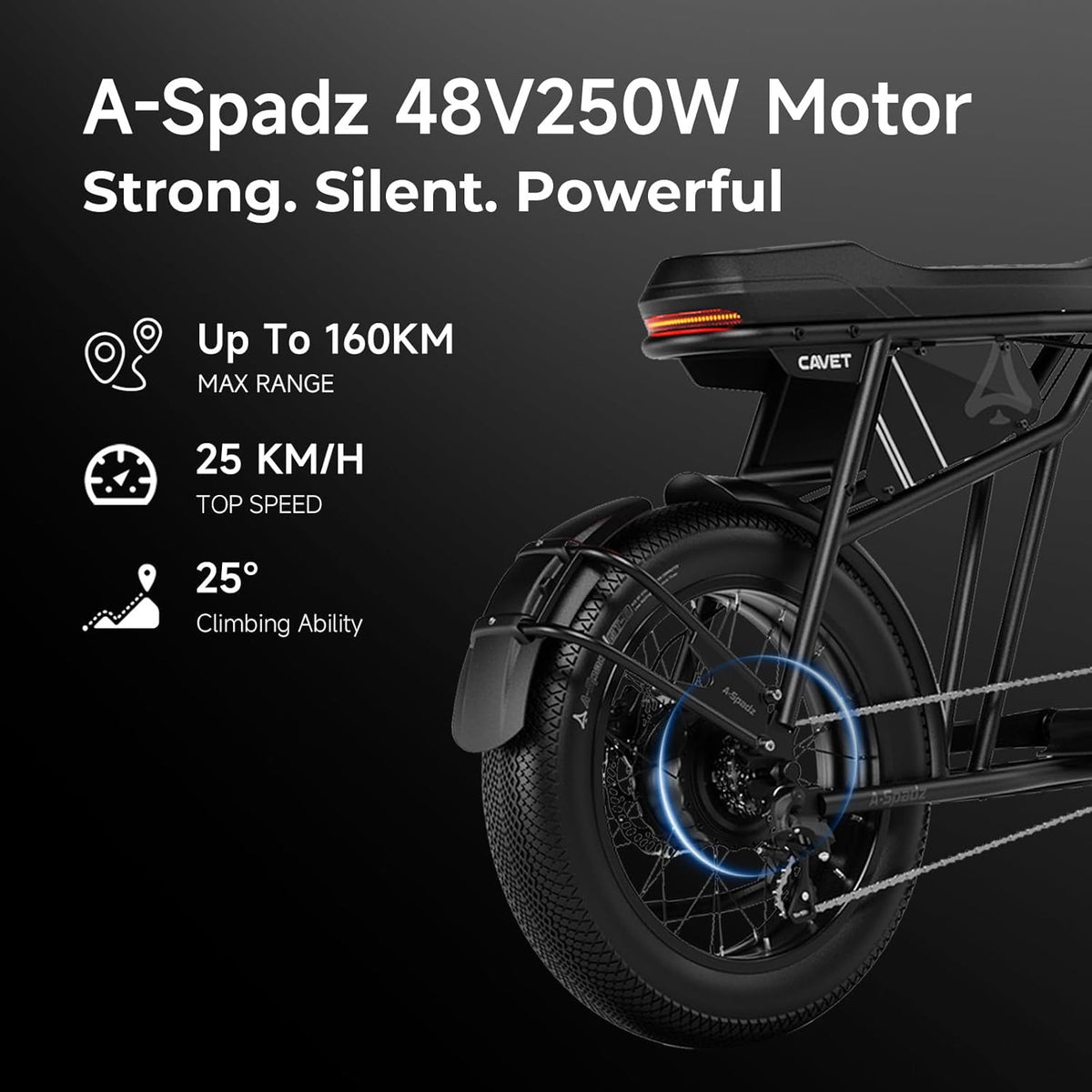 20" Fat Tire Electric Bike for Adults, 48V 15.6Ah Battery, 250W Motor, 7-Speed E-Bike with Dual Suspension