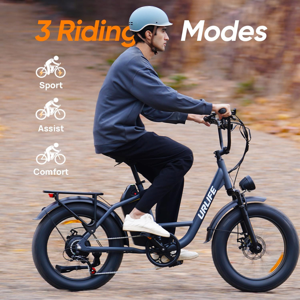20" Fat Tire Electric Bike for Adults, Removable Battery, 7-Speed E-Bike with Color LCD Display, Mountain