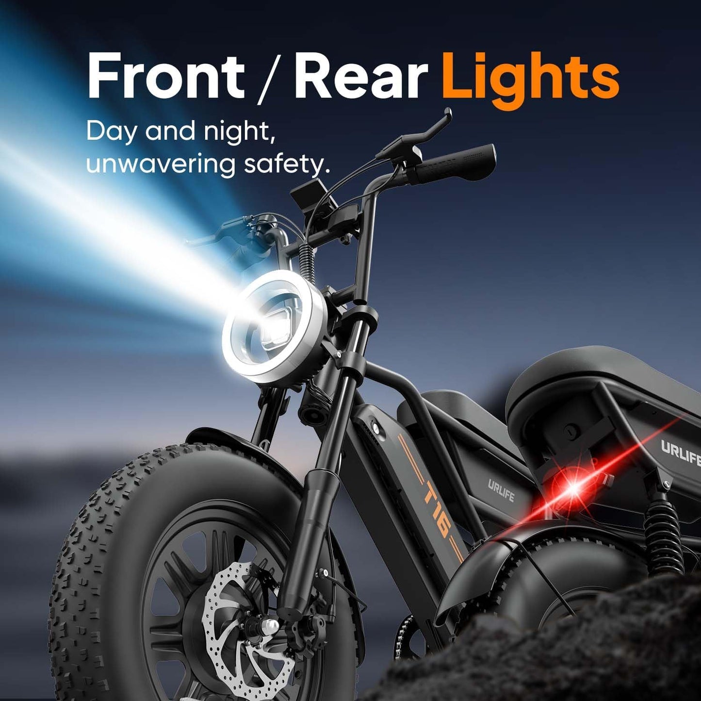 16" Fat Tire Electric Bike, 48V 13Ah Removable Battery, 250W Motor, Dual Suspension E-Bike with Storage Box & LCD Display