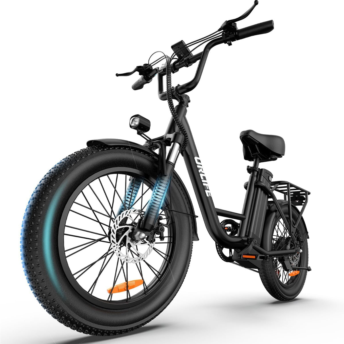 20" Fat Tire Electric Bike for Adults, Removable Battery, 7-Speed E-Bike with Color LCD Display, Mountain