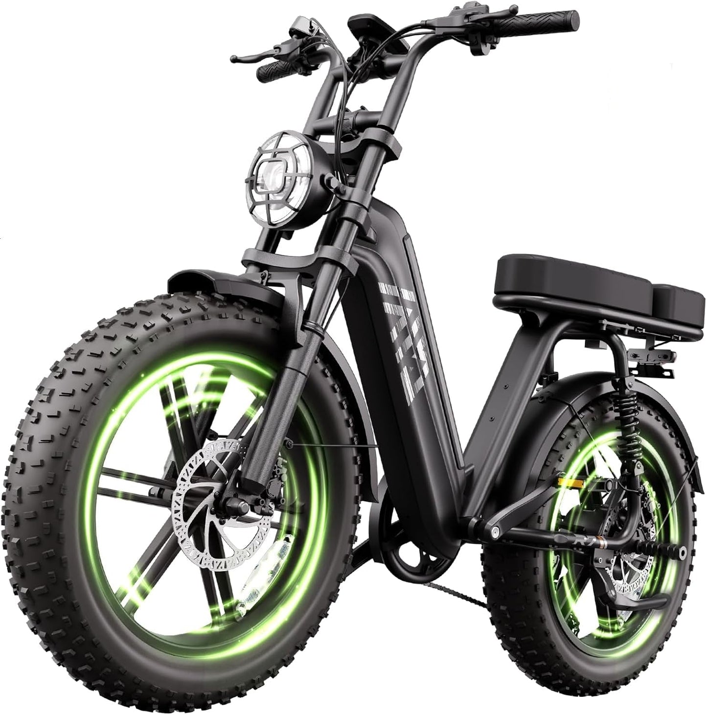 20" Fat Tire Electric Bike for Adults, 1500W Peak Motor, 48V 15Ah Battery, 7-Speed E-Bike with Full Suspension