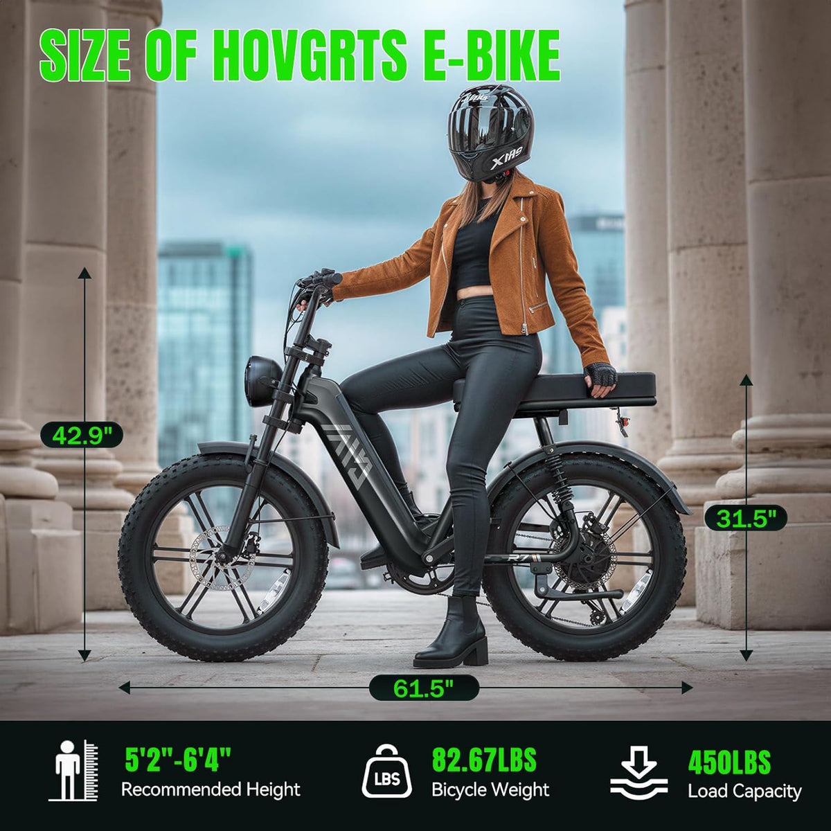 20" Fat Tire Electric Bike for Adults, 1500W Peak Motor, 48V 15Ah Battery, 7-Speed E-Bike with Full Suspension